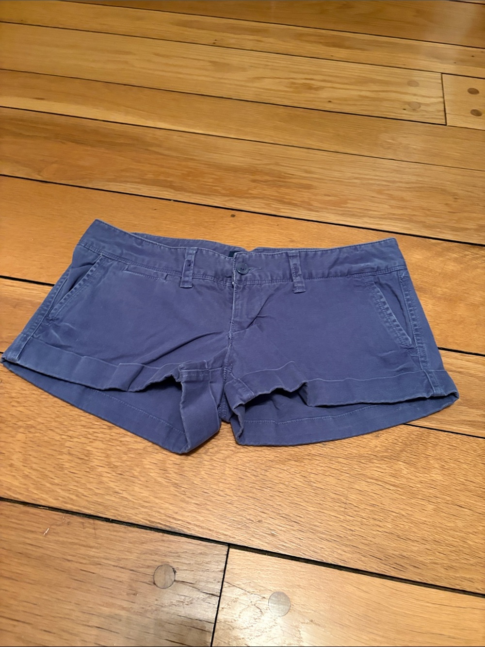 Women's Casual Mid-Rise Navy Blue Shorts